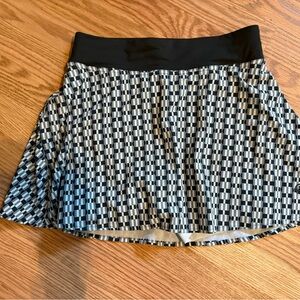 Lululemon Athletica Black and White Checkered Mini Skirt
